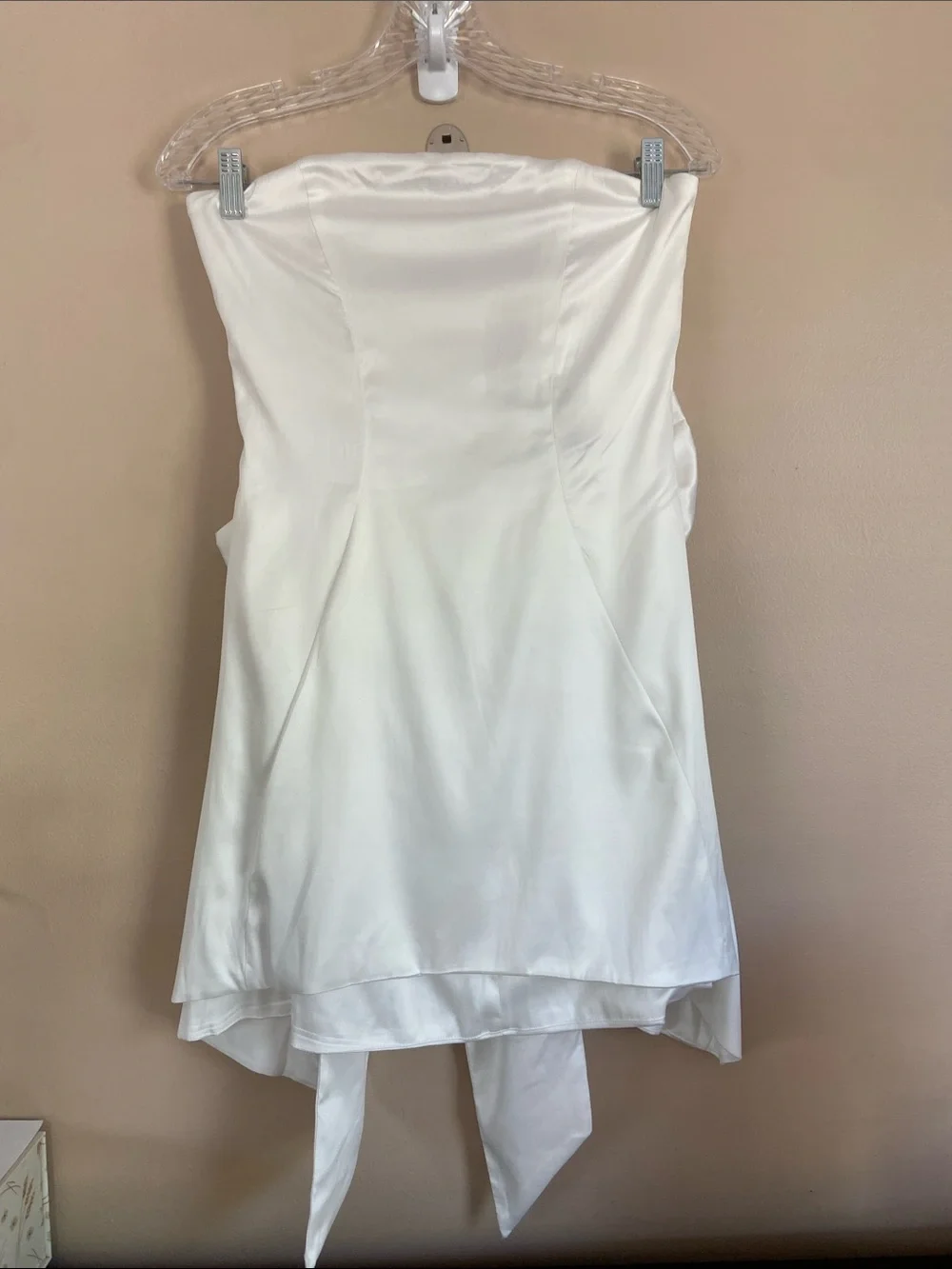 Babyboo Freja Mini Satin Dress Sleeveless Big Bow Color Ivory Size Medium